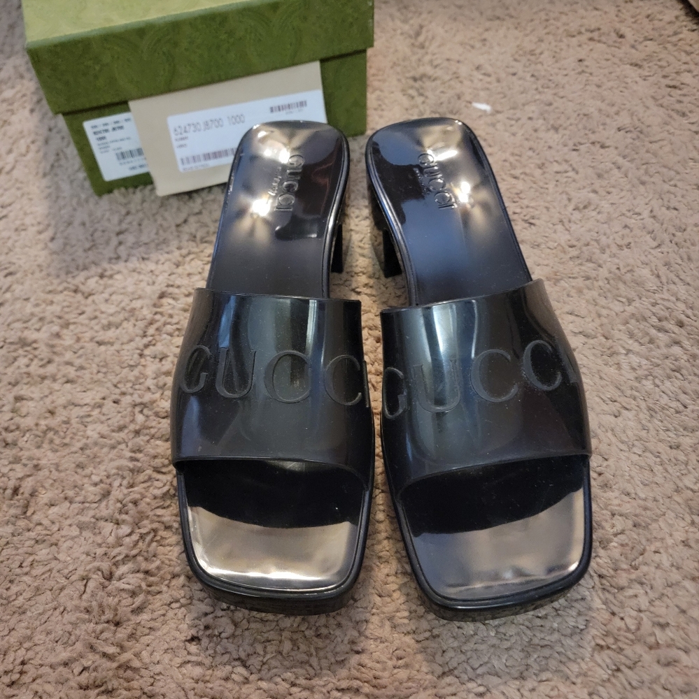 Gucci rubber platform sandals